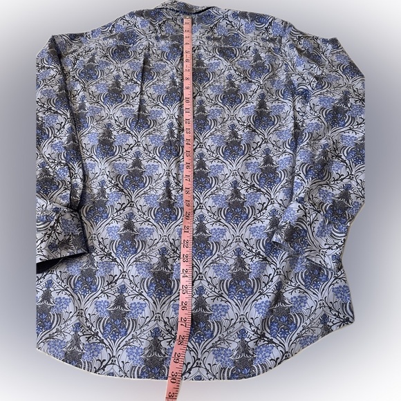 Tallia Blue Floral Button Down Sleeve Men's Large - Picture 6 of 8